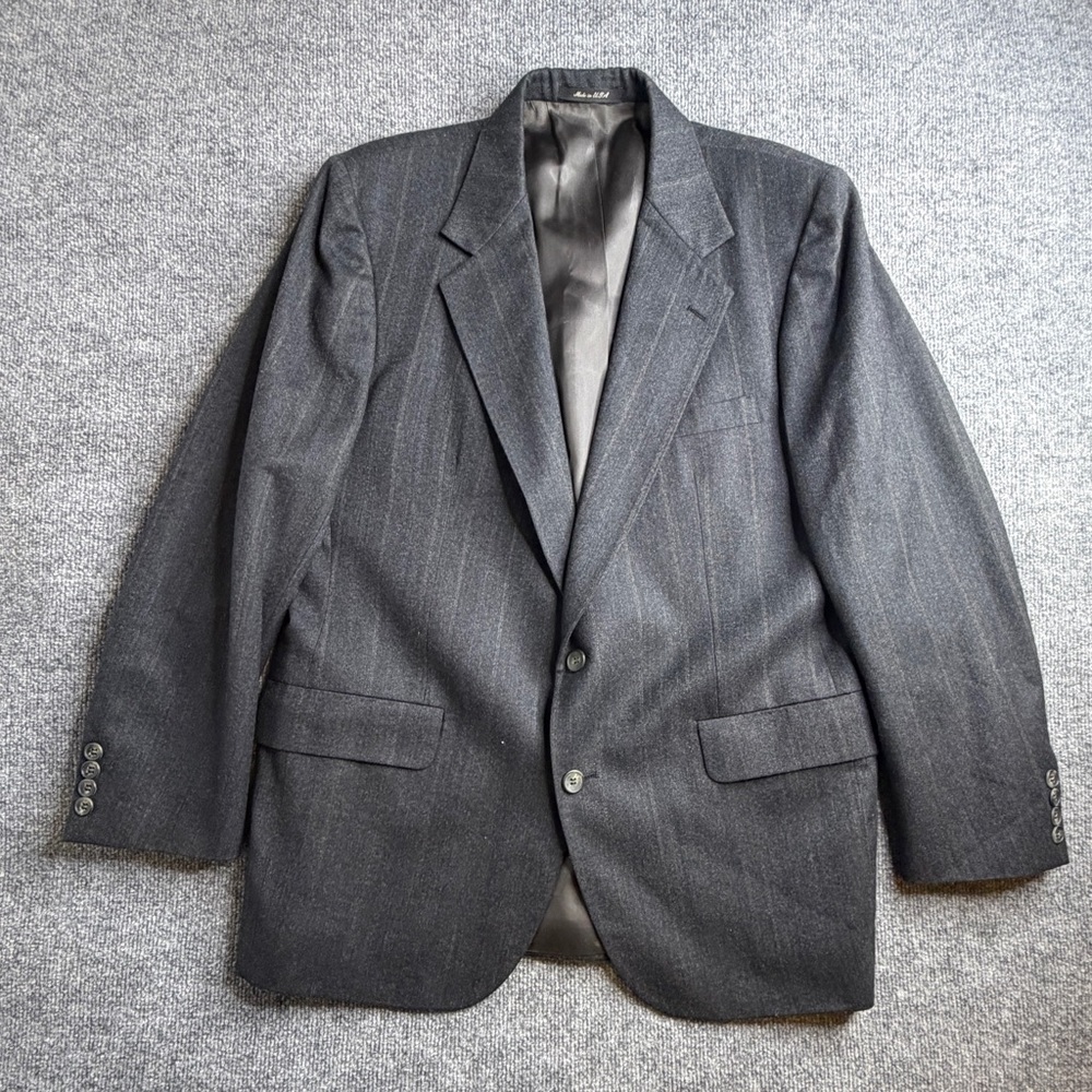 Stanley Blacker Gray Made In USA Sport Coat Jacket Length 30 Arm To Pit 20‎